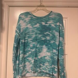 Athleta Girl Teal and White Top